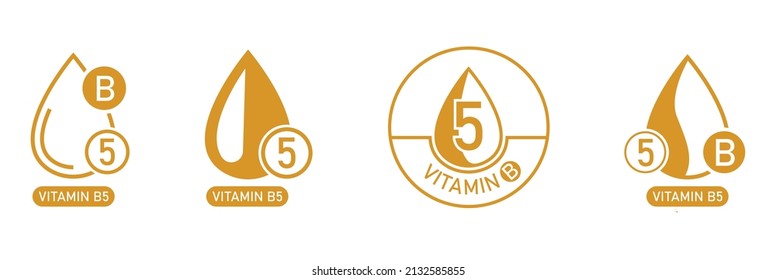 logotipo de vitamina b5, icono, ilustración del vector de caída 