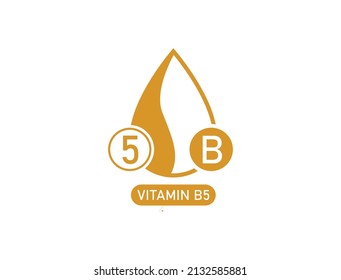 Vitamin B5 Logo, Icon, Drop Vector Illustration 