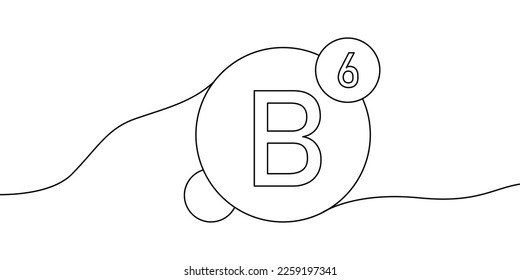  Vitamin B6 Strangzeichnung Symbol.