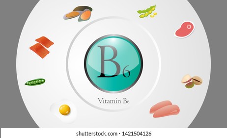 Vitamin B6 sources vector illustration