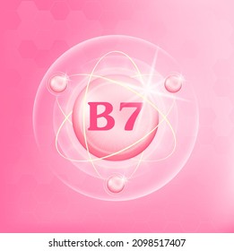 Vitamin B7 Icon Structure Light Pink Stock Vector (Royalty Free ...