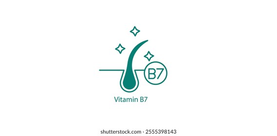 Vitamin B7 Icon: Vitamin B7 Vector Icon - Essential Nutrient for Hair, Skin, and Nail Health