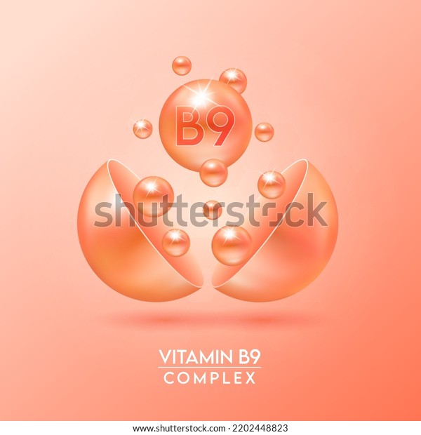 El Complejo De Vitamina B9 Y Vector De Stock Libre De Regalías