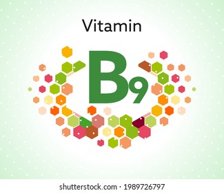 Vitamin B9 concept, Vitamin complex icon 