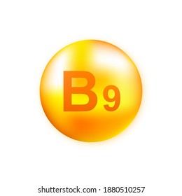 Vitamin B9 Realistic Drop On Gray Stock Vector (Royalty Free ...