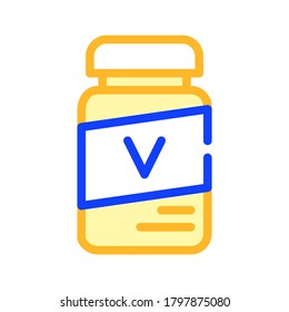 vitamin bottle for cat color icon vector. vitamin bottle for cat sign. isolated symbol illustration