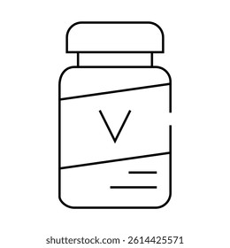 vitamin bottle for cat line icon vector. vitamin bottle for cat sign. isolated contour symbol black illustration
