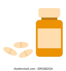 ilustración del vector de clipart plano de la botella de vitamina