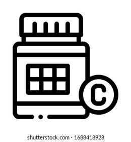 vitamin bottle icon vector. vitamin bottle sign. isolated contour symbol illustration