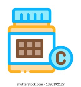 vitamin bottle icon vector. vitamin bottle sign. color contour symbol illustration