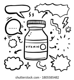 vitamin bottle speech bubble effect
