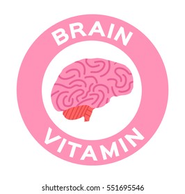 vitamin brain icon vector