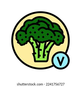 vitamin broccoli color icon vector. vitamin broccoli sign. isolated symbol illustration
