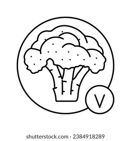 vitamin broccoli line icon vector. vitamin broccoli sign. isolated contour symbol black illustration