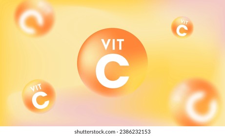 Vitamin C 3d illustration background