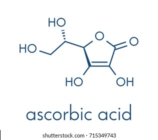 Vitamin C (ascorbic Acid, Ascorbate) Molecule. Skeletal Formula.