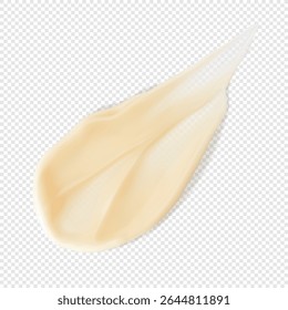 Vitamin C brightening cream smear isolated realistic vector illustration. Skincare beauty product texture, facial moisturizer sample