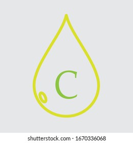 vitamin C drop silhouette,simple illustration