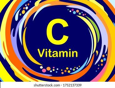 Vitamin C icon. Ascorbic acid vitamin drop pill capsule. Beauty treatment nutrition skin care design. Treatment cold flu. Healthy life medical and dietary supplement. Meds for heath ads. Vector 