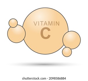Vitamin C icon. A conditional image of a vitamin for a thematic design. Flat style.