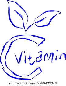 vitamin c icon in Doodle style