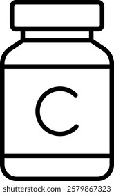 Vitamin C icon line vector illustration