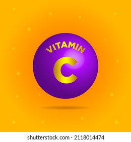 Vitamin C icon on white isolated background. EPS10