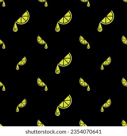 Vitamin C Icon Seamless Pattern, Ascorbic Acid, Ascorbate Vitamin, Essential Nutrient 
 Vector Art Illustration