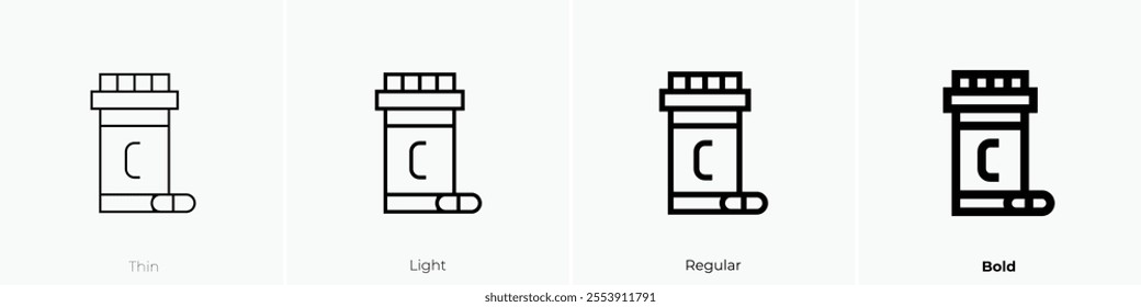 Vitamin c icon. Thin, Light Regular And Bold style design isolated on white background