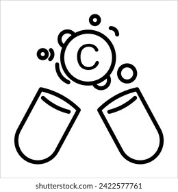 vitamin c icon vector illustration symbol