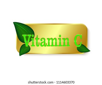 Vitamin C label isolated
