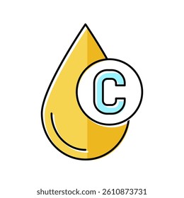 vitamin c in lemon color icon vector. vitamin c in lemon sign. isolated symbol illustration