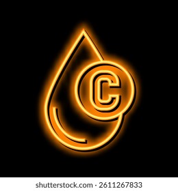 vitamin c in lemon neon light sign vector. vitamin c in lemon illustration
