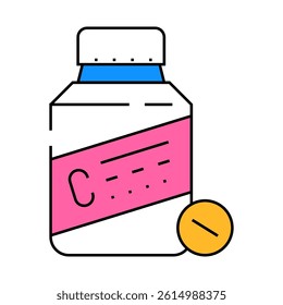 vitamin c line icon vector. vitamin c sign. isolated symbol illustration