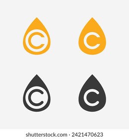 vitamin c logo and letter C logo  vector design vector icon health nutrition