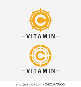 vitamin c logo and letter C logo  vector design vector icon health nutrition