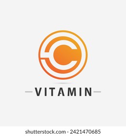 vitamin c logo and letter C logo  vector design vector icon health nutrition
