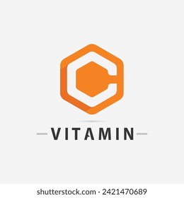 vitamin c logo and letter C logo  vector design vector icon health nutrition