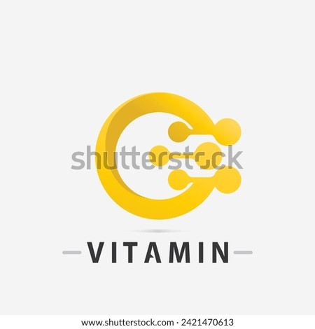 vitamin c logo and letter C logo  vector design vector icon health nutrition