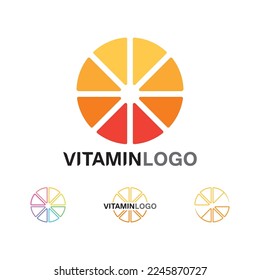 vitamin c logo vector design vector icon health nutrition