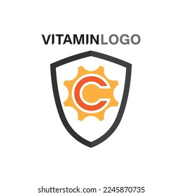 vitamin c logo vector design vector icon health nutrition