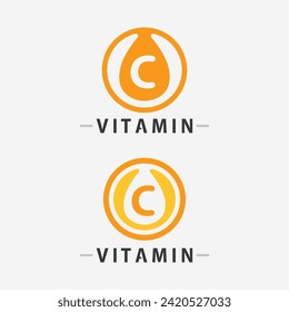 vitamin c logo vector design vector icon health nutrition