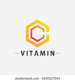Vitamin-C-Logo Vektordesign Vektorsymbol Gesundheitsernährung