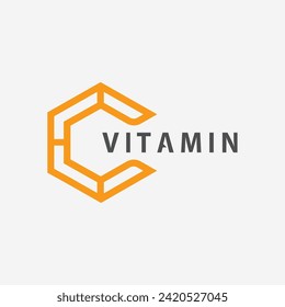 vitamin c logo vector design vector icon health nutrition