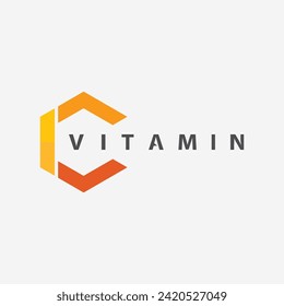 Vitamin-C-Logo Vektordesign Vektorsymbol Gesundheitsernährung