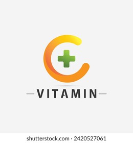 diseño vectorial del logotipo vitamina c nutrición de los iconos vectoriales
