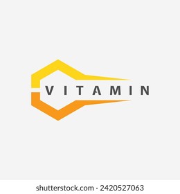 Vitamin-C-Logo Vektordesign Vektorsymbol Gesundheitsernährung