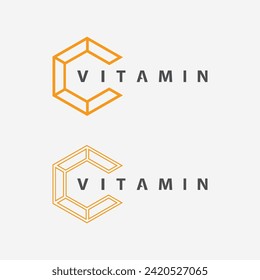 vitamin c logo vector design vector icon health nutrition