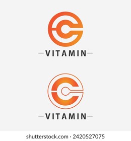 vitamin c logo vector design vector icon health nutrition