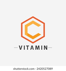 vitamin c logo vector design vector icon health nutrition